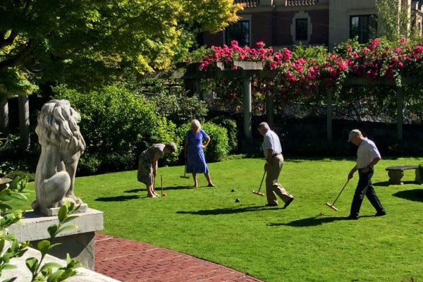 Croquet on the lawn.